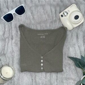 Green Short Sleeve Top